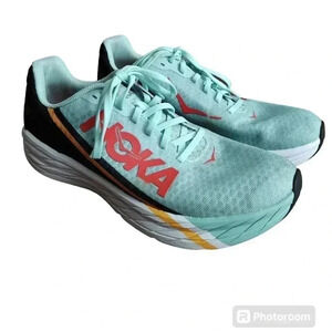 Hoka One One Rocket X Eggshell Blue Racing Running Shoes Men's Size 9.5